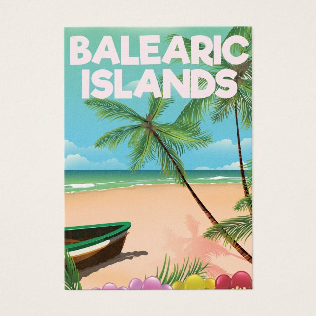 affiche de voyage de la plage des îles Baléares (Devant)