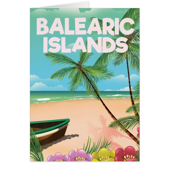 affiche de voyage de la plage des îles Baléares (Devant)
