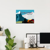 Affiche de voyage de la salle de blanchisserie (Bureau à domicile)