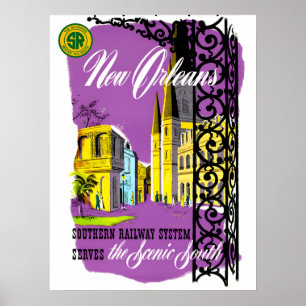 Affiche de voyage de la Southern Railway à La Nouv