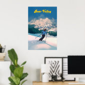 Affiche de voyage de la station de ski Bear Valley (Bureau à domicile)