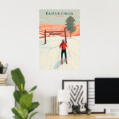 Affiche de voyage de la station de ski Beaver Cree (Bureau à domicile)