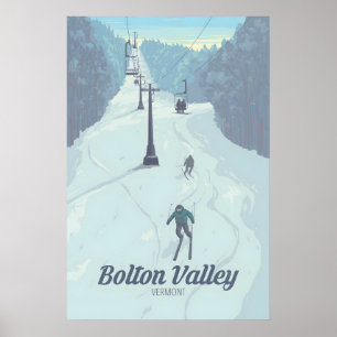 Affiche de voyage de la station de ski Bolton Vall