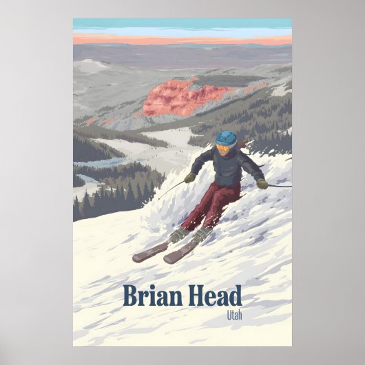 Affiche de voyage de la station de ski Brian Head (Devant)