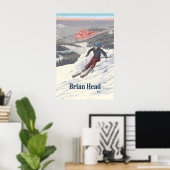 Affiche de voyage de la station de ski Brian Head (Bureau à domicile)