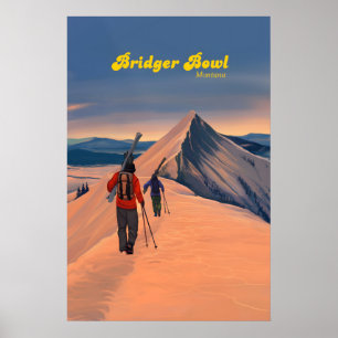 Affiche de voyage de la station de ski Bridger Bow