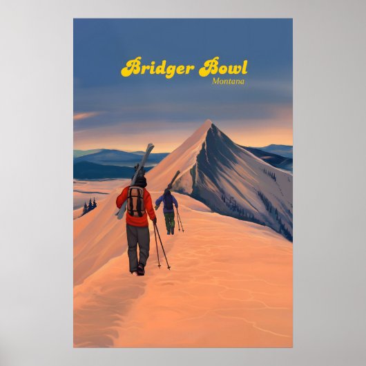 Affiche de voyage de la station de ski Bridger Bow (Devant)