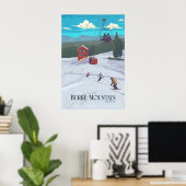Affiche de voyage de la station de ski Burke Mount (Bureau à domicile)