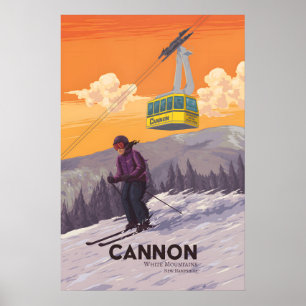 Affiche de voyage de la station de ski Cannon New