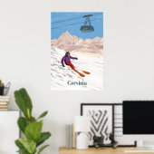 Affiche de voyage de la station de ski Cervinia It (Bureau à domicile)