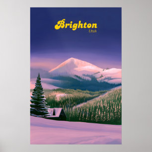 Affiche de voyage de la station de ski de Brighton