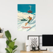 Affiche de voyage de la station de ski de Champéry (Bureau à domicile)