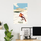 Affiche de voyage de la station de ski de Chatel (Bureau à domicile)