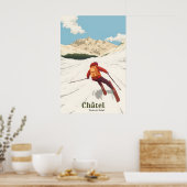 Affiche de voyage de la station de ski de Chatel (Cuisine)