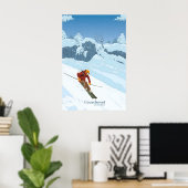Affiche de voyage de la station de ski de Courchev (Bureau à domicile)