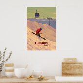 Affiche de voyage de la station de ski de Gudauri  (Cuisine)