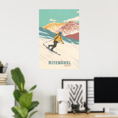Affiche de voyage de la station de ski de Kitzbühe (Bureau à domicile)