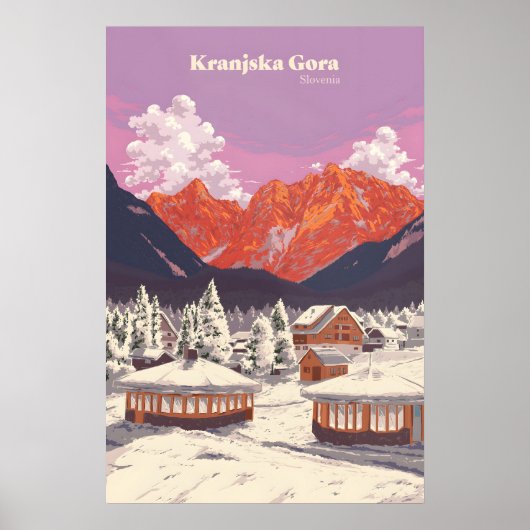 Affiche de voyage de la station de ski de Kranjska (Devant)