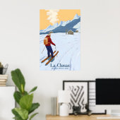 Affiche de voyage de la station de ski de La Clusa (Bureau à domicile)