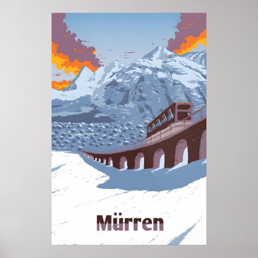 Affiche de voyage de la station de ski de Murren e (Devant)