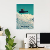 Affiche de voyage de la station de ski de Sainte F (Bureau à domicile)