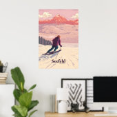 Affiche de voyage de la station de ski de Seefeld (Bureau à domicile)