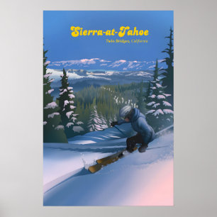Affiche de voyage de la station de ski de Sierra a