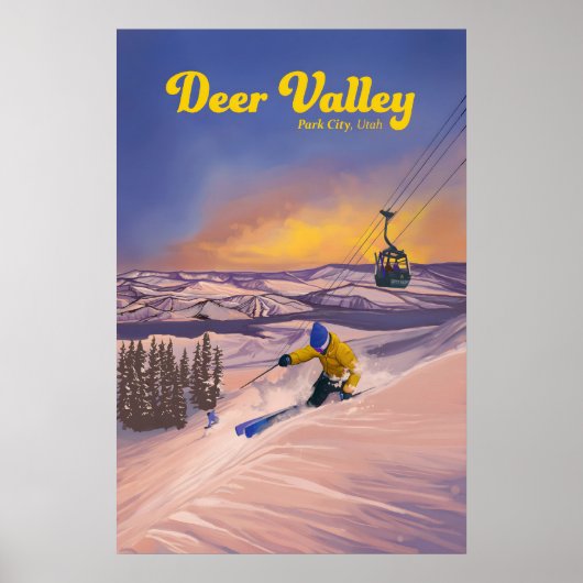 Affiche de voyage de la station de ski Deer Valley (Devant)