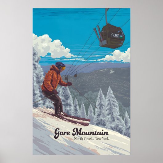 Affiche de voyage de la station de ski Gore Mounta (Devant)