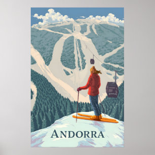 Affiche de voyage de la station de ski Grandvalira