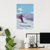 Affiche de voyage de la station de ski Hunter Moun (Bureau à domicile)