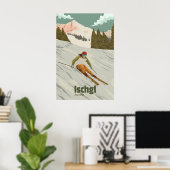 Affiche de voyage de la station de ski Ischgl Autr (Bureau à domicile)