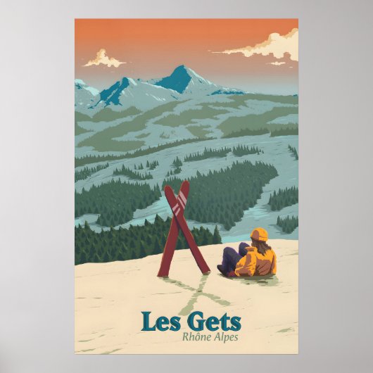 Affiche de voyage de la station de ski Les Gets (Devant)
