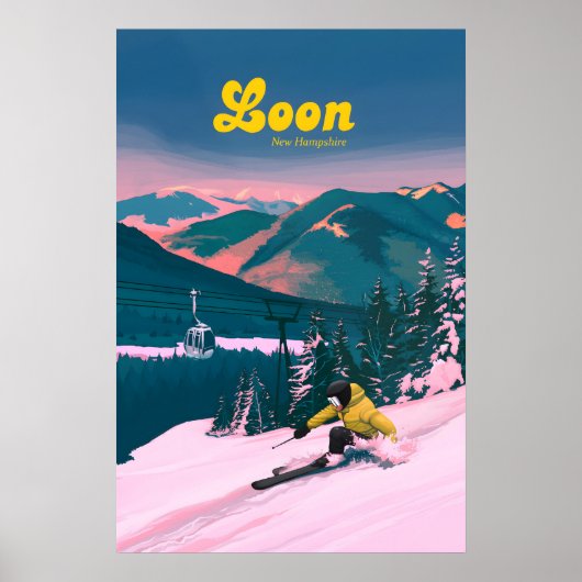 Affiche de voyage de la station de ski Loon Mounta (Devant)