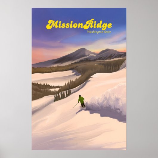 Affiche de voyage de la station de ski Mission Rid (Devant)