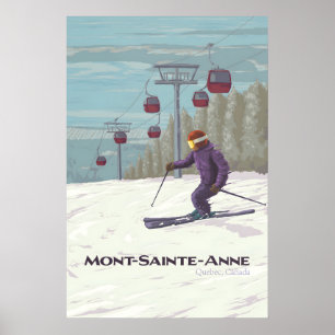 Affiche de voyage de la station de ski Mont Sainte