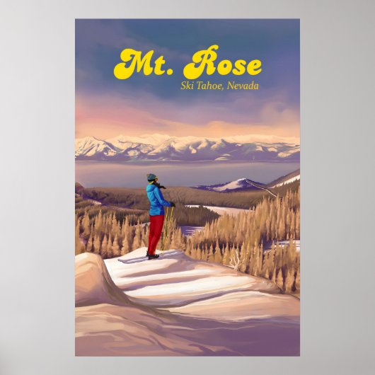 Affiche de voyage de la station de ski Mount Rose (Devant)
