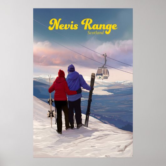 Affiche de voyage de la station de ski Nevis Range (Devant)
