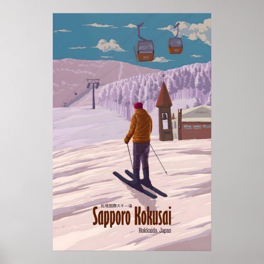 Affiche de voyage de la station de ski Sapporo Kok (Devant)