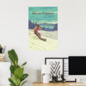 Affiche de voyage de la station de ski Snow Summit (Bureau à domicile)