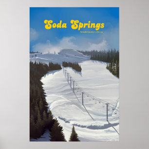 Affiche de voyage de la station de ski Soda Spring