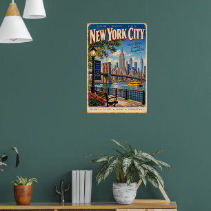 Affiche de voyage de la ville de New York vintage 