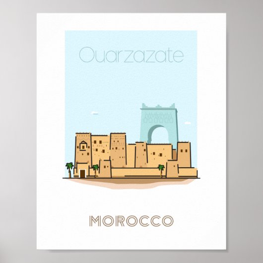 Affiche de voyage de la ville de Ouarzazate - voya (Devant)