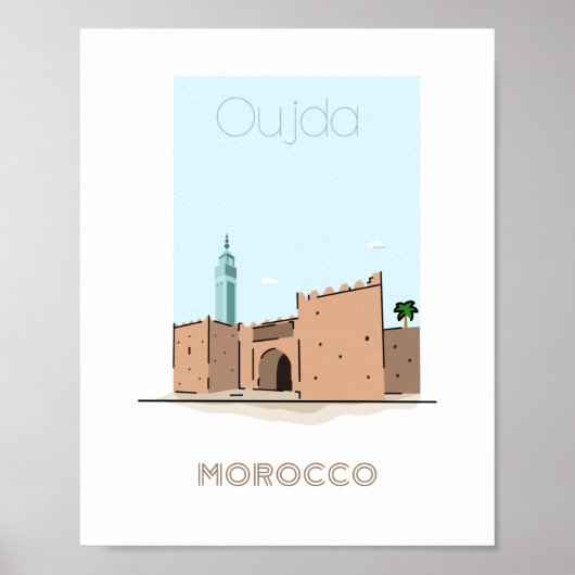 Affiche de voyage de la ville de Oujda - affiche d (Devant)