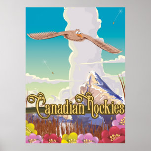 Affiche de voyage de l'aigle des Rocheuses du Cana