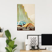 Affiche de voyage de l'ancienne route militaire gé (Bureau à domicile)