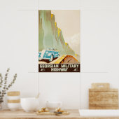 Affiche de voyage de l'ancienne route militaire gé (Cuisine)