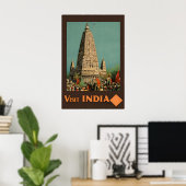 Affiche de voyage de l'art indien impression Templ (Bureau à domicile)