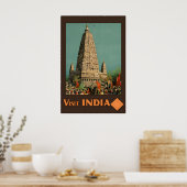 Affiche de voyage de l'art indien impression Templ (Cuisine)