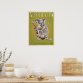 Affiche de voyage de l'Australie vintage Koala (Cuisine)